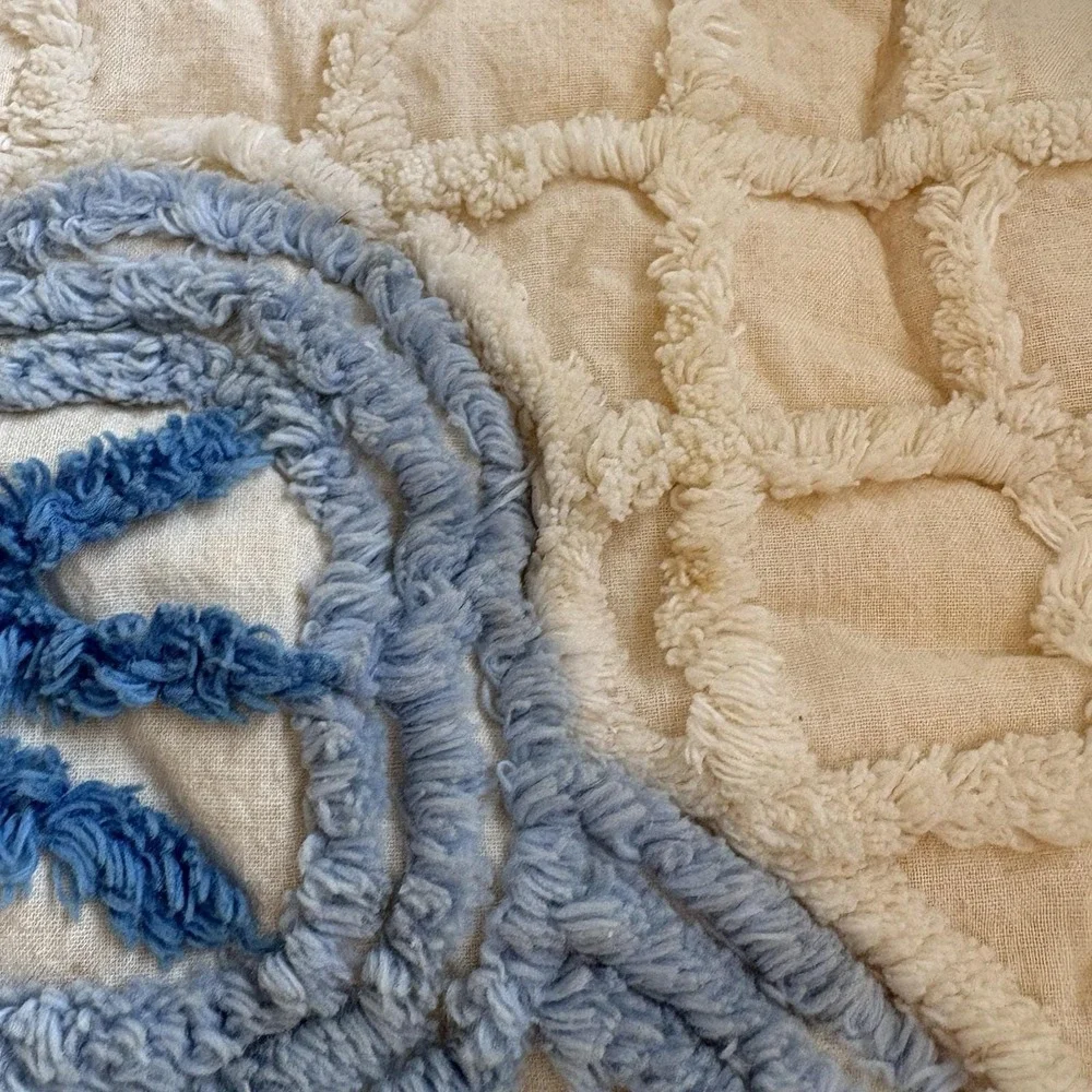 Vintage Chenille Flower Basket Small Throw Blanket 50x40